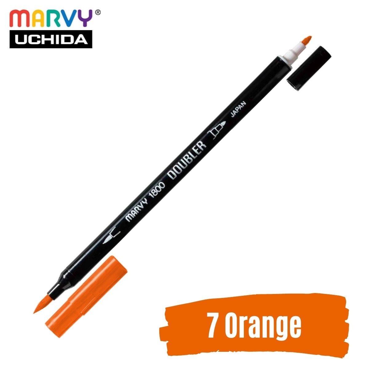 Marvy Artist Brush Pen 1800 Çift Taraflı Firça Uçlu Kalem 07 Orange
