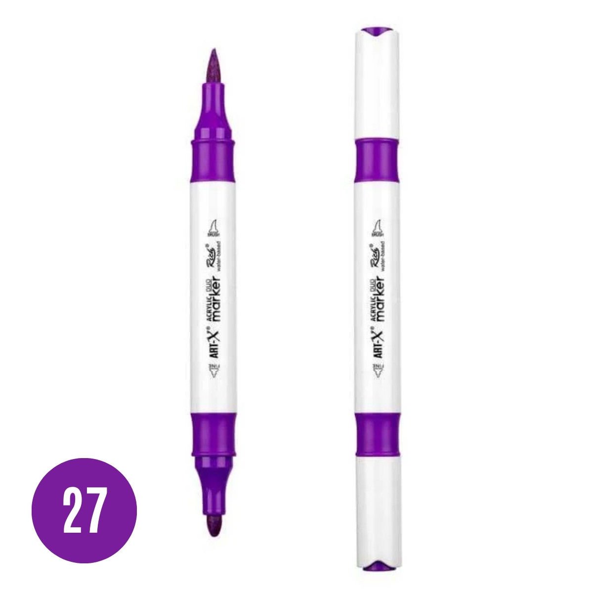 ART-X Çift Uçlu Akrilik Marker Kalem 27 Eflatun