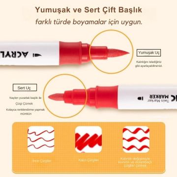 ART-X Çift Uçlu Akrilik Marker Kalem 27 Eflatun