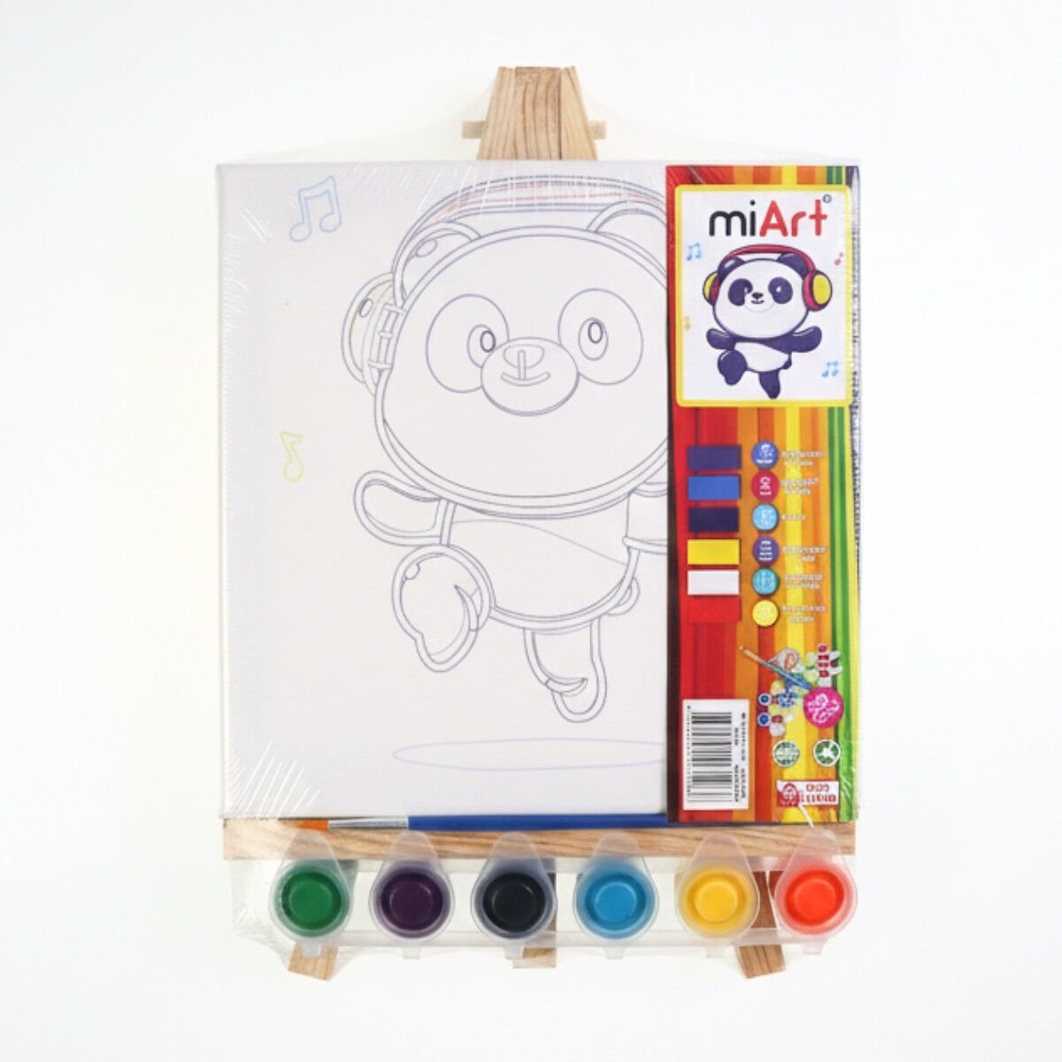 miART Hobi Boyama Seti (Şövale 20cm + Tuval 20X20cm) Ayıcık