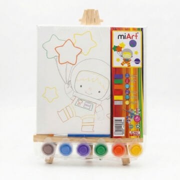 miART Hobi Boyama Seti (Şövale 20cm + Tuval 20X20cm) Astronot