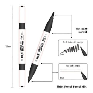ART-X Çift Uçlu Akrilik Marker Kalem 31 Mavi