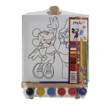 miART Hobi Boyama Seti (Şövale 20cm + Tuval 20X20cm) Micky