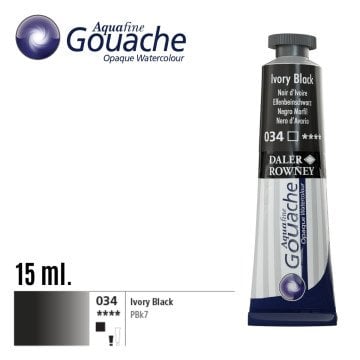 Daler Rowney Aquafine Guaj Boya Tüp 15ml 034 Ivory Black