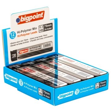 Bigpoint Kalem Ucu 0.3mm Hb 75mm 24'lü Tüp