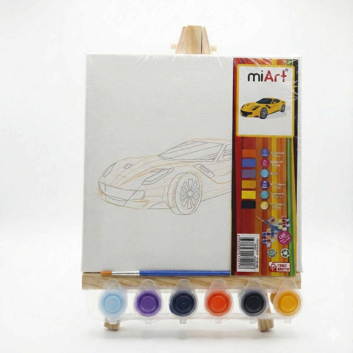 miART Hobi Boyama Seti (Şövale 20cm + Tuval 20X20cm) Araba