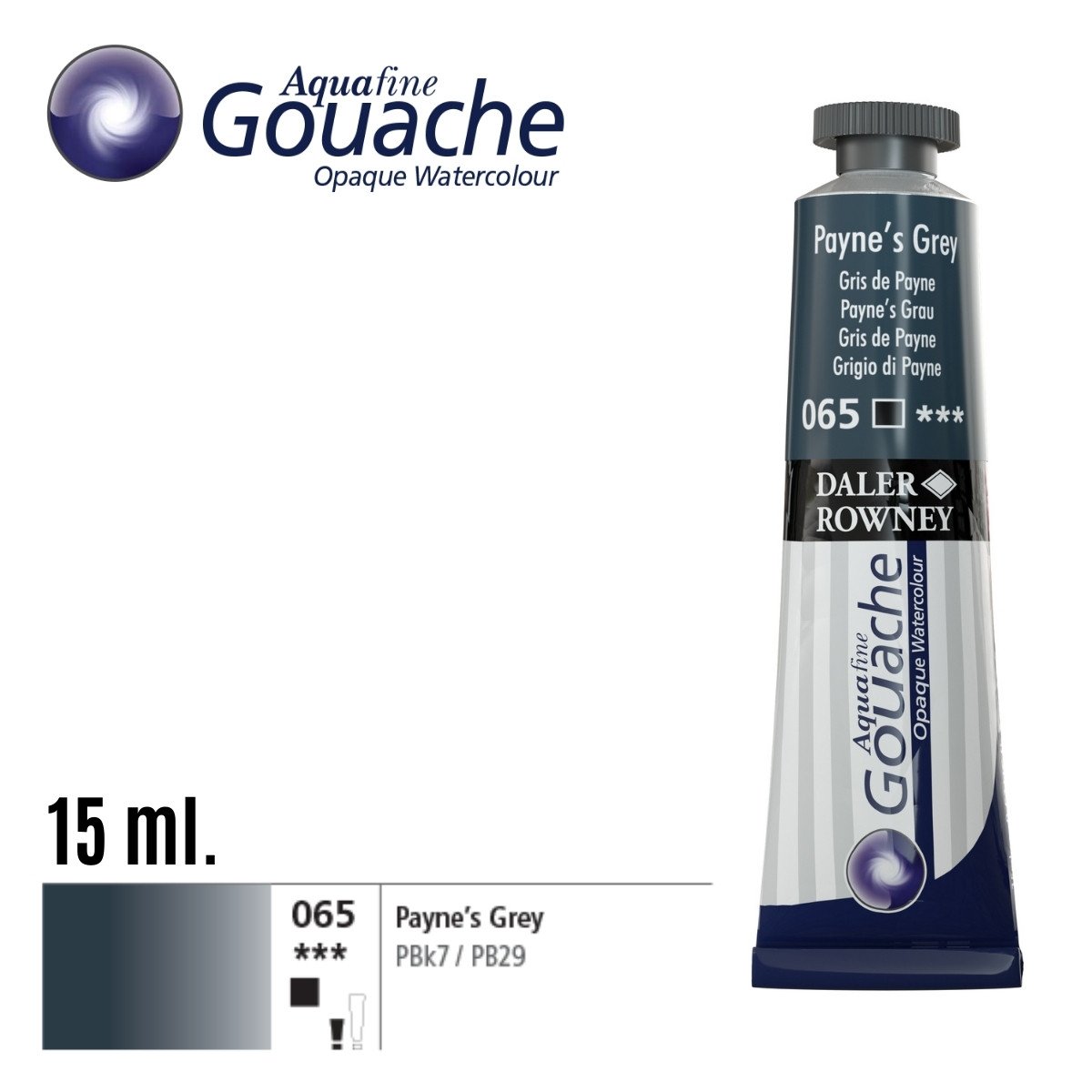 Daler Rowney Aquafine Guaj Boya Tüp 15ml 065 Paynes Grey
