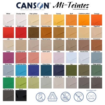 Mi-Teintes 160gr A4 122 Flannel Grey 3lü