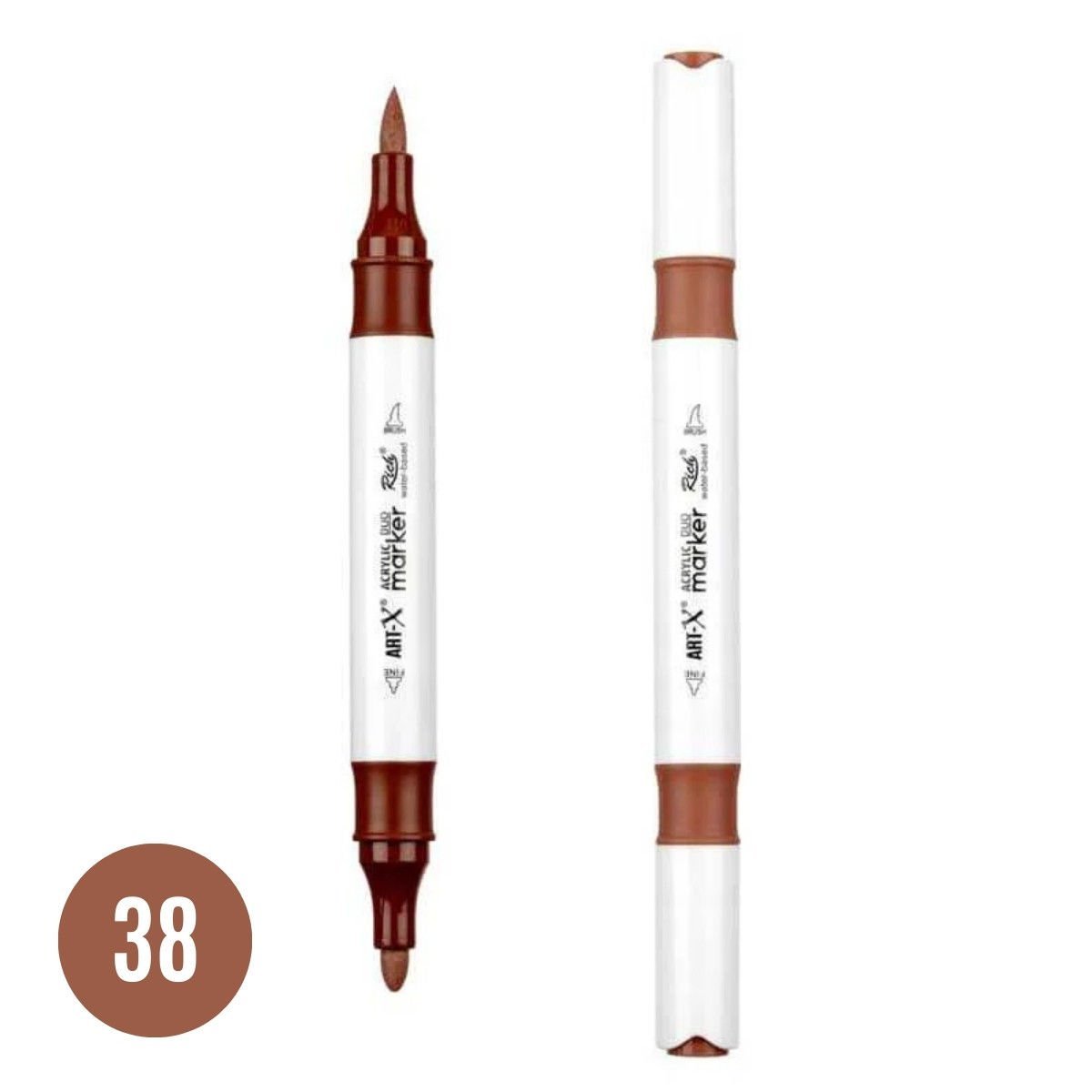 ART-X Çift Uçlu Akrilik Marker Kalem 38 Koyu Kahve