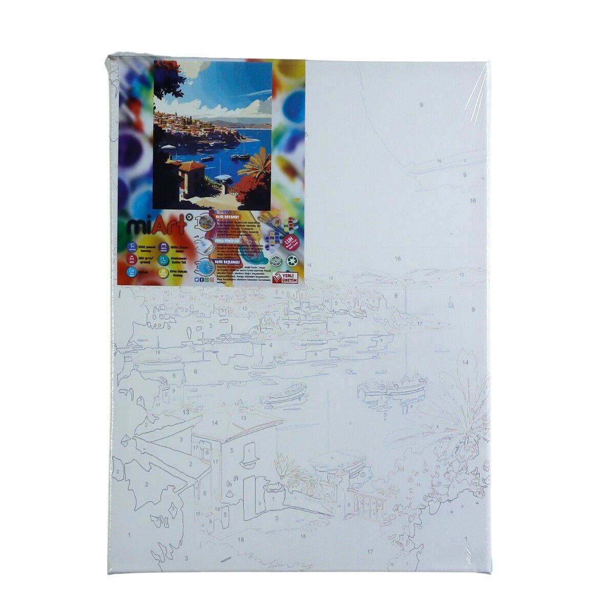 miArt Sayılarla Boyama Seti - Numaralı Tuval 30x40cm 13 İzmir