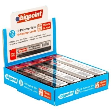 Bigpoint Kalem Ucu 0.9mm 2b 75mm 24'lü Tüp