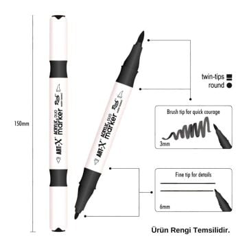 ART-X Çift Uçlu Akrilik Marker Kalem 45 Nar Çiçeği