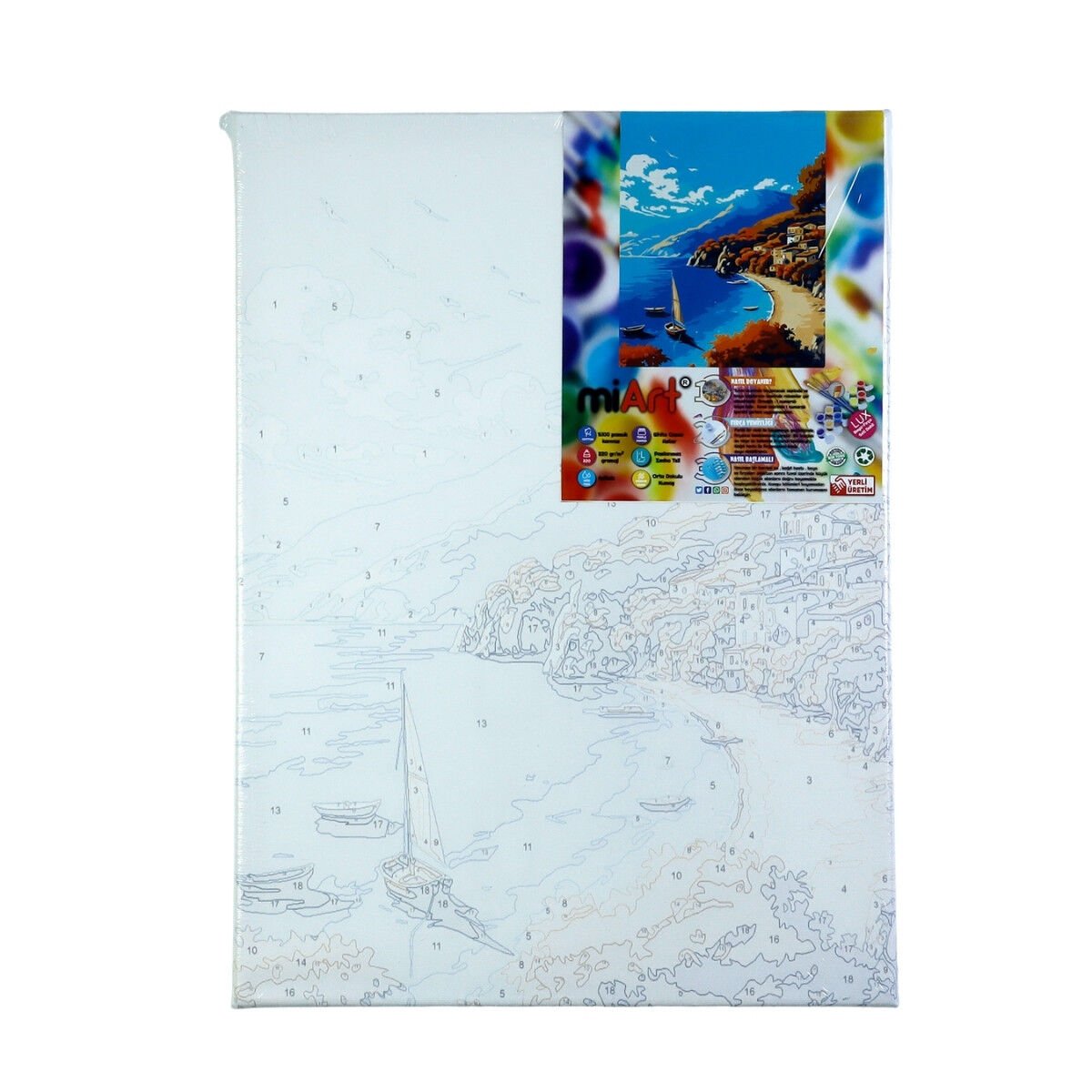 miArt Sayılarla Boyama Seti - Numaralı Tuval 30x40cm 22 Antalya