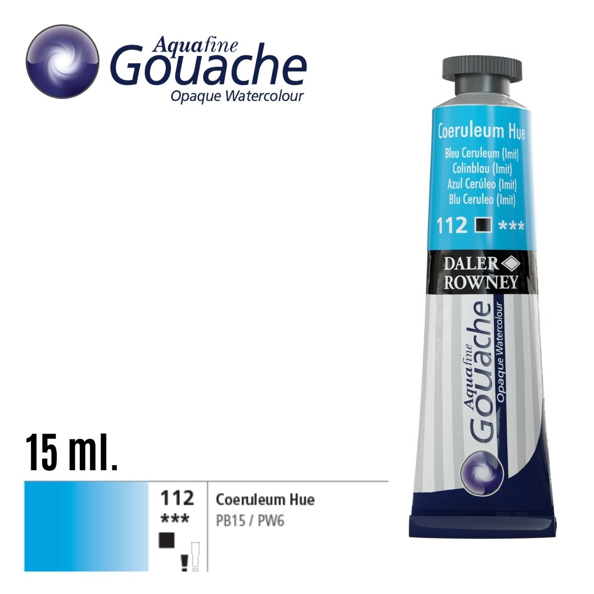 Daler Rowney Aquafine Guaj Boya Tüp 15ml 112 Coeruleum Hue