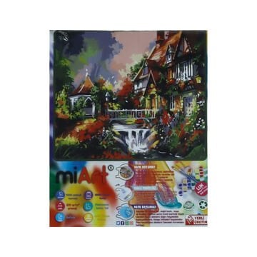 miArt Sayılarla Boyama Seti - Numaralı Tuval 40x50cm 07 Huzurlu Bahçe