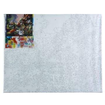 miArt Sayılarla Boyama Seti - Numaralı Tuval 40x50cm 07 Huzurlu Bahçe