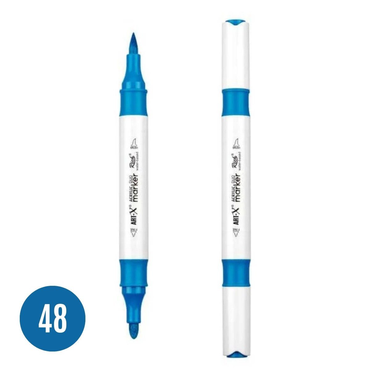 ART-X Çift Uçlu Akrilik Marker Kalem 48 Mavi
