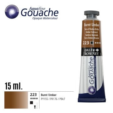 Daler Rowney Aquafine Guaj Boya Tüp 15ml 223 Burnt Umber