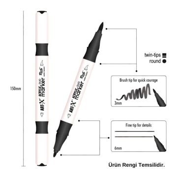 ART-X Çift Uçlu Akrilik Marker Kalem 55 Tütün
