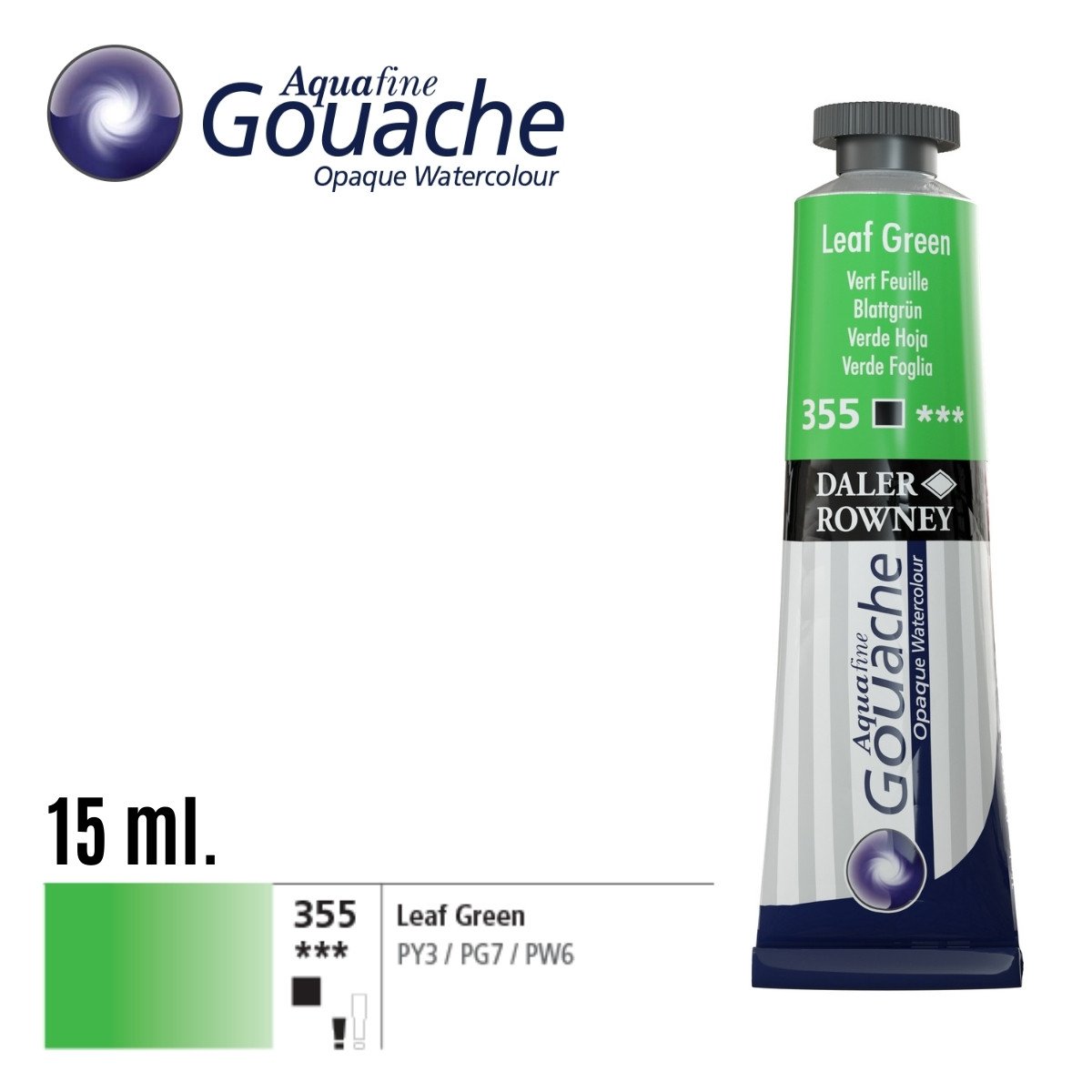 Daler Rowney Aquafine Guaj Boya Tüp 15ml 355 Leaf Green