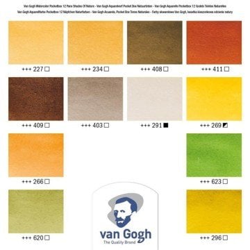 Van Gogh Profesyonel Sulu Boya 12 Renk Shades Of Nature Colours