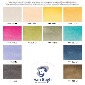 Van Gogh Profesyonel Sulu Boya 12 Renk Muted Colours
