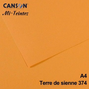 Mi-Teintes 160gr A4 374 Terre De Sienne 3lü