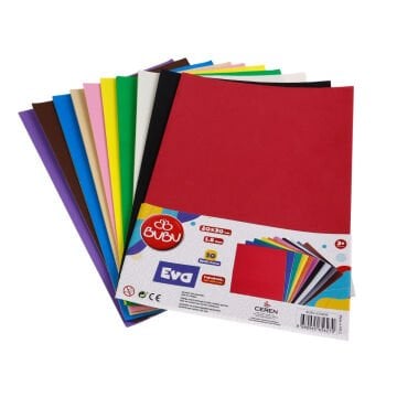 Bu-Bu Yapışkanlı Eva 20x30cm 1.8mm Karışık 10 Renk