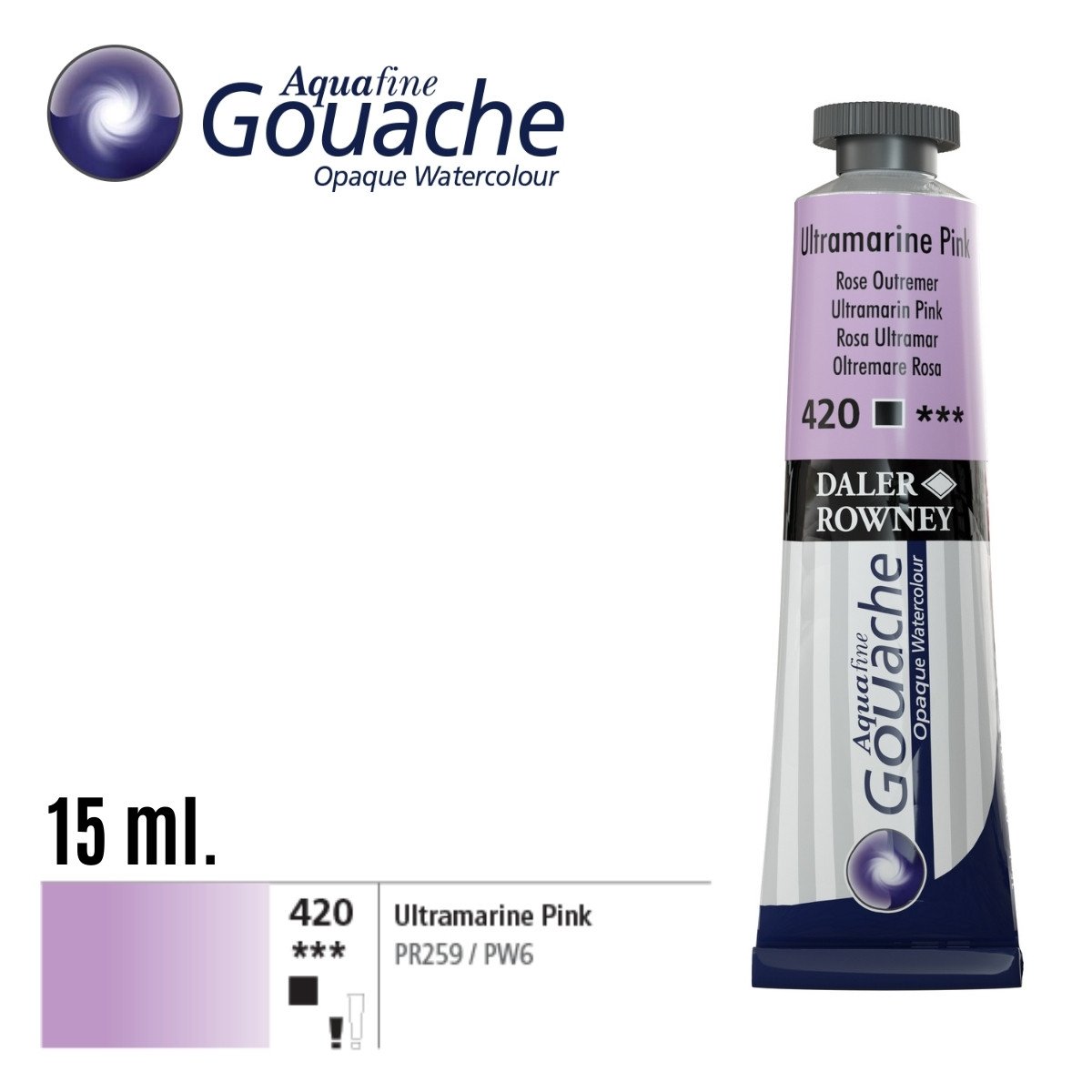 Daler Rowney Aquafine Guaj Boya Tüp 15ml 420 Ultramarine Pink
