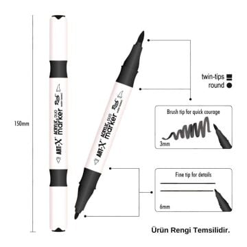 ART-X Çift Uçlu Akrilik Marker Kalem 132 Açık Zümrüt