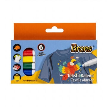 Brons Tekstil Marker Kalem Seti 6lı