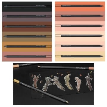 Faber Castell Black Edition Kuru Boya Kalem Seti 12li Skin Tones