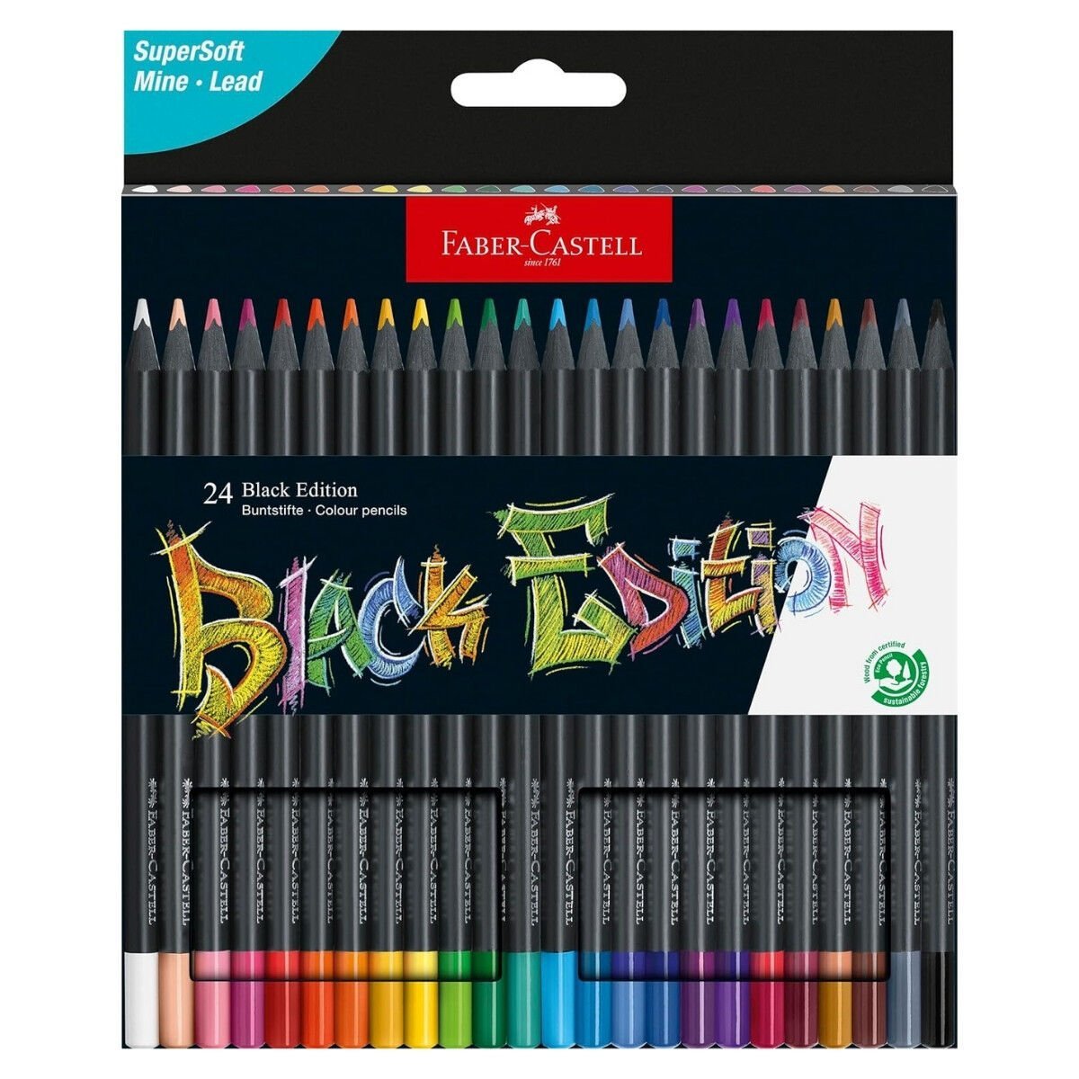 Faber Castell Black Edition Kuru Boya Kalem Seti 24lü