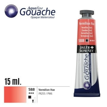Daler Rowney Aquafine Guaj Boya Tüp 15ml 588 Vermilion Hue