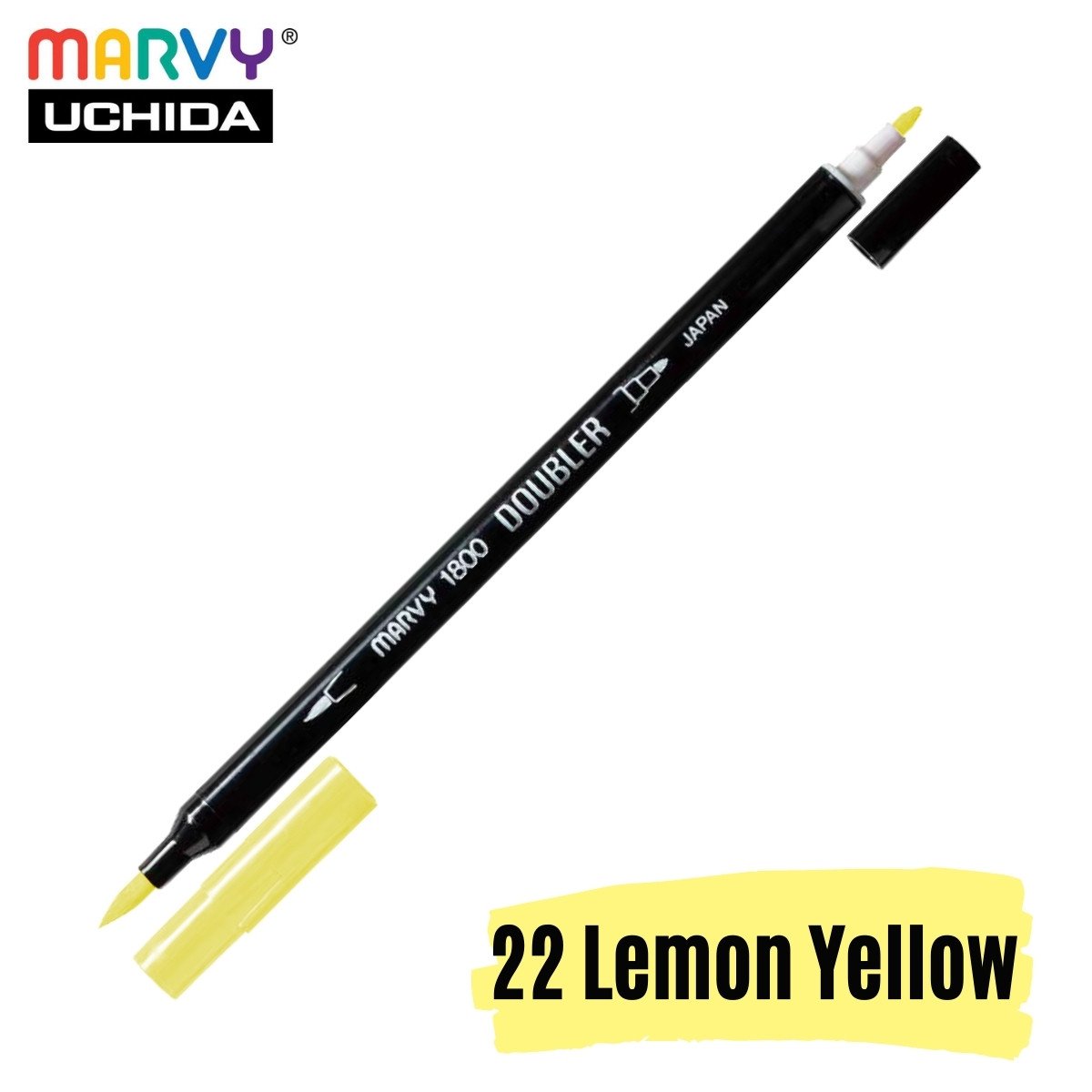 Marvy Artist Brush Pen 1800 Çift Taraflı Firça Uçlu Kalem 22 Lemon Yellow