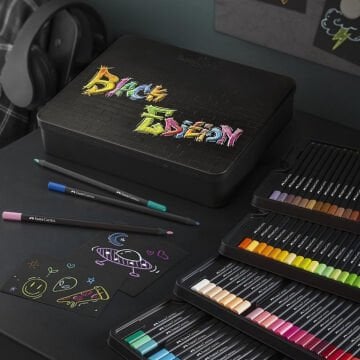 Faber Castell Black Edition Kuru Boya Kalem Seti 100lü Metal Kutu