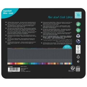 Faber Castell Black Edition Kuru Boya Kalem Seti 100lü Metal Kutu
