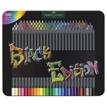 Faber Castell Black Edition Kuru Boya Kalem Seti 100lü Metal Kutu