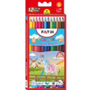 Fatih Jumbo Üçgen Triangular Kuruboya Kalemi 12 Renk Set Tam Boy 3,5mm