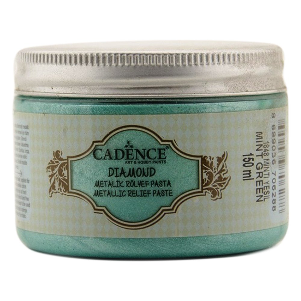 Cadence Diamond Metalik Rölyef Pasta 150ml 1848 Mint Yeşili