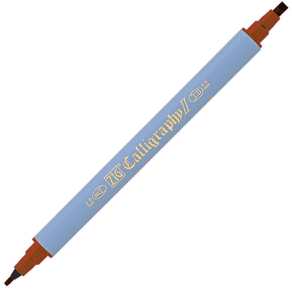 Zig Kaligrafi Kalemi Çift Uçlu 2mm + 3.5mm Tc-3100 060 Brown