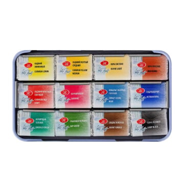 St. Petersburg White Nights Sulu Boya Tablet Seti 12x2.5ml Metal Kutulu