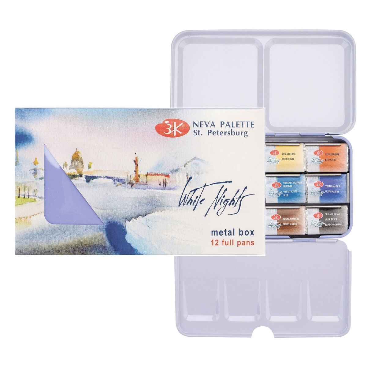 St. Petersburg White Nights Sulu Boya Tablet Seti 12x2.5ml Metal Kutulu