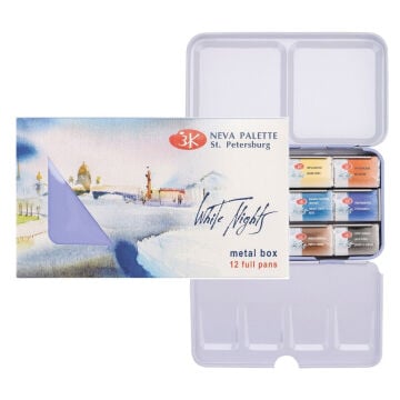 St. Petersburg White Nights Sulu Boya Tablet Seti 12x2.5ml Metal Kutulu