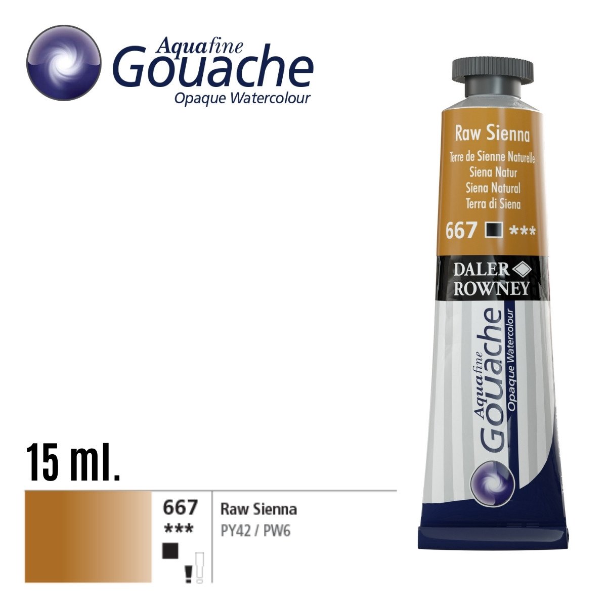 Daler Rowney Aquafine Guaj Boya Tüp 15ml 667 Raw Sienna
