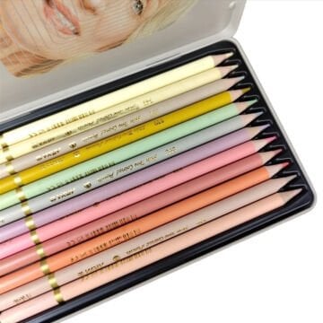 Arya Artist Profesyonel Kuru Boya Kalem Seti 12li Açık Ten Rengi Metal Kutu