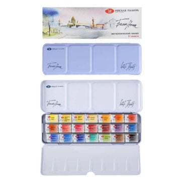 St. Petersburg White Nights Sulu Boya Tablet Seti 21x2.5ml Metal Kutulu