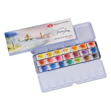 St. Petersburg White Nights Sulu Boya Tablet Seti 21x2.5ml Metal Kutulu