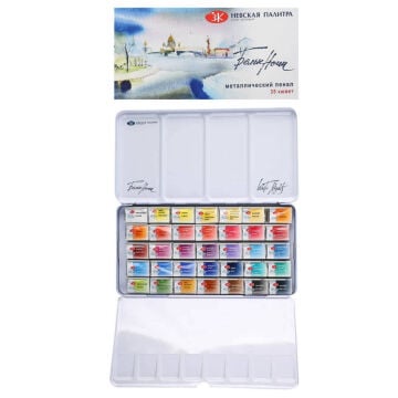 St. Petersburg White Nights Sulu Boya Tablet Seti 35x2.5ml Metal Kutulu