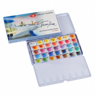 St. Petersburg White Nights Sulu Boya Tablet Seti 35x2.5ml Metal Kutulu